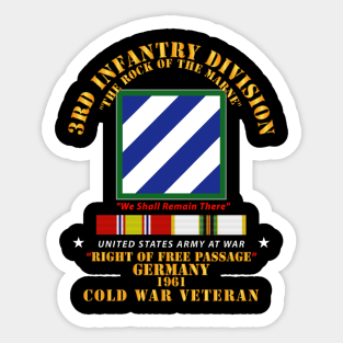 3rd ID - Right of Passage - Germany w Cold War SVC Sticker